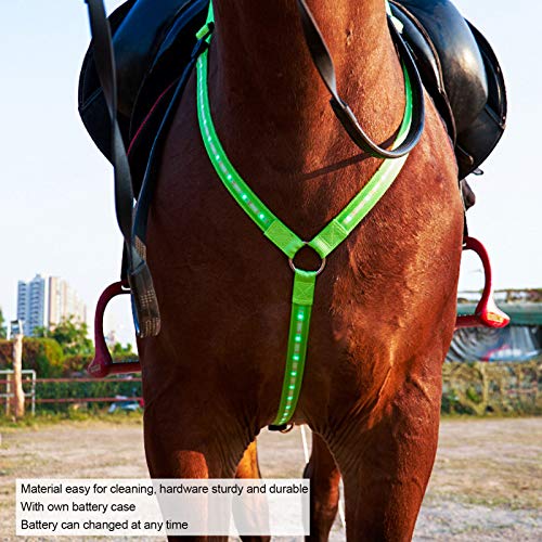 con Arnés de Pecho de Caballo Diseñado con Gancho, Arnés de Pecho de Caballo con Tira de Luz LED, para Correa de Pecho de Caballo, Ciclismo en Carretera, Caballos de Diferentes Tamaños Que