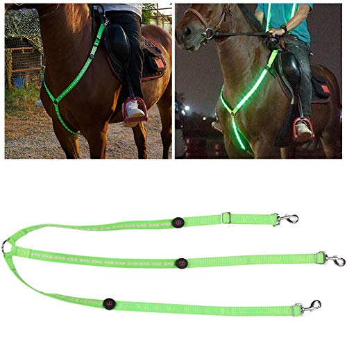 con Arnés de Pecho de Caballo Diseñado con Gancho, Arnés de Pecho de Caballo con Tira de Luz LED, para Correa de Pecho de Caballo, Ciclismo en Carretera, Caballos de Diferentes Tamaños Que