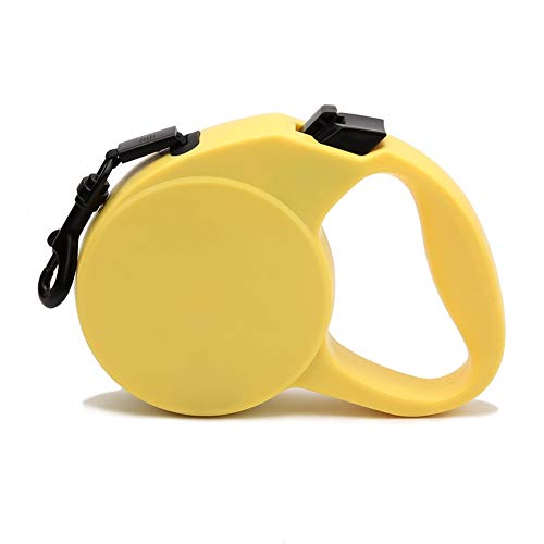 Correa para Perros Correa retráctil automática/Correa Enrollable, Correas enrollables para Perros con Agarre Antideslizante para Mascotas pequeñas y Medianas (Color : Yellow, Size : M#5m)