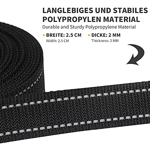 Correa reflectante para perros Plus con sonido ajustable, silbato para perros, cuerda de 10 m,1 mosquetón, adecuado para perros pequeños, medianos y grandes.