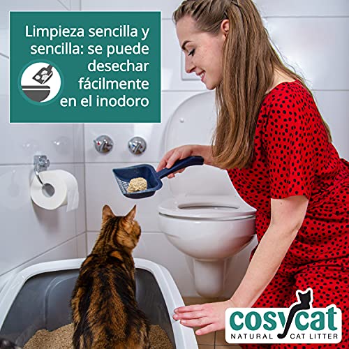 COSYCAT Arena orgánica grumosa para Gatos de Madera, Grueso [Edición Limitada] - 40 l - Desechable en el Inodoro - Arena aglomerante a Base de Plantas - Arena de Madera