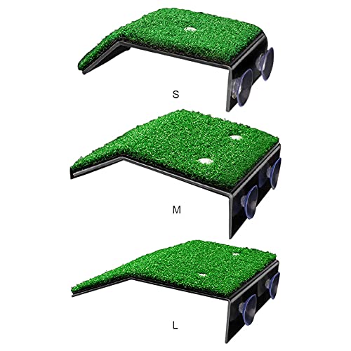 Cozy69 Plataforma flotante de reptiles, plataforma de tortuga, plataforma de tortuga, terrario de tanque de acuario, ventosas de doble tornillo para tanque de vidrio (tamaño: M)