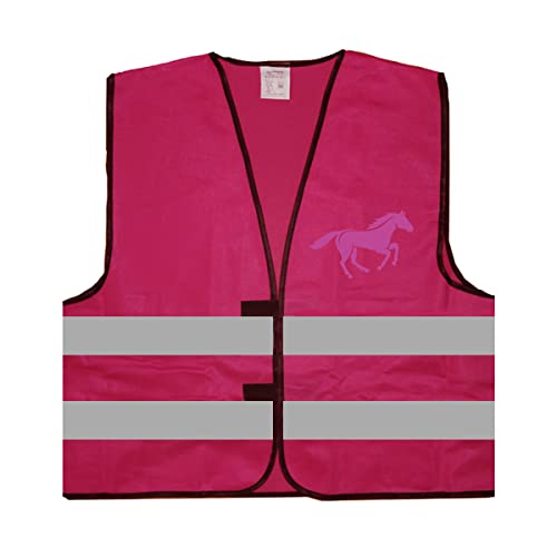 Cre9tive Chaleco reflectante de caballo y jinete con impresión reflectante, ID: 814, magenta, L-XL