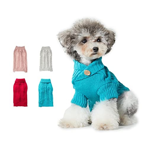 CRTXBCG Ropa de Perro pequeño Cable de Punto Dog Sweater Dachshund Cat Pull Chien Teckel Ropa Invierno Chihuahua Dachshund Pequeños Perros Grandes Calientes Hogar (Color : Rood, Size : L)