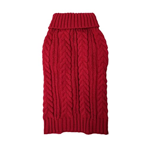 CRTXBCG Ropa de Perro pequeño Cable de Punto Dog Sweater Dachshund Cat Pull Chien Teckel Ropa Invierno Chihuahua Dachshund Pequeños Perros Grandes Calientes Hogar (Color : Rood, Size : L)