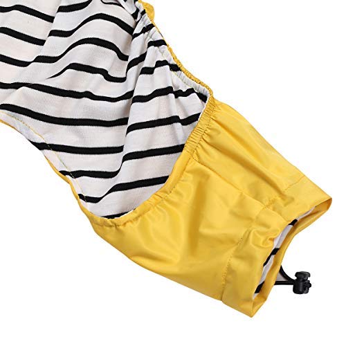 Ctomche Impermeable para perros, impermeable para perros, ligera chaqueta plegable con rayas reflectantes para seguridad de alta visibilidad, medianos y grandes, amarillo-XXL