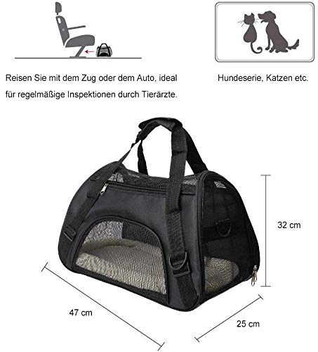 CUBY - Transportín para Mascotas con Laterales Suaves, cómodo para Viajar en avión para Animales pequeños, Gatos, Gatitos y Cachorros