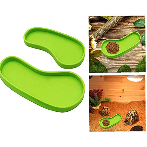 Cuenco de Alimentación de Reptiles, 2pz Cuenco de Pies para Reptil Plato de Cuenco de Agua Comida para Tortuga Plato de Hoja para Reptil para Tortuga Serpiente de Maíz Mascota Crawl Que Beben Comer