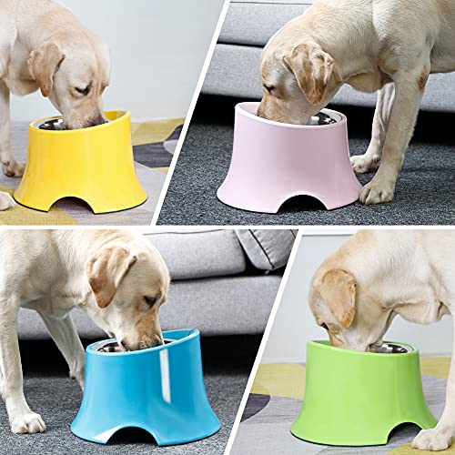 Cuenco elevado para perros de patas largas SuperDesign, extraíble, de acero inoxidable, con soporte de melamina resistente