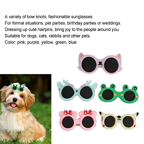 CUTULAMO Pinzas para el Pelo para Perros, Gafas para Mascotas, Horquillas para el Pelo de Cachorros, para Perros Pequeños, para Gatos, para Fiestas de Mascotas