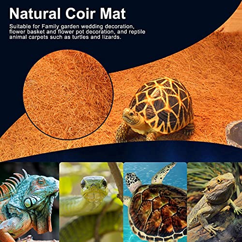 CXJC Alfombra de reptil, alfombra de palma de coco para mascotas, rollo de seda de fibra de coco natural, para terrario, cesta de flores, tortugas, lagartos, alfombra de reptiles para mascotas