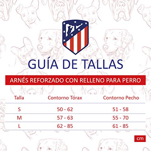 CYP BRANDS Atletico de Madrid AR-02M-ATL Arnés Reforzado con Relleno para Perro, Talla M Atlético M, Multicolor