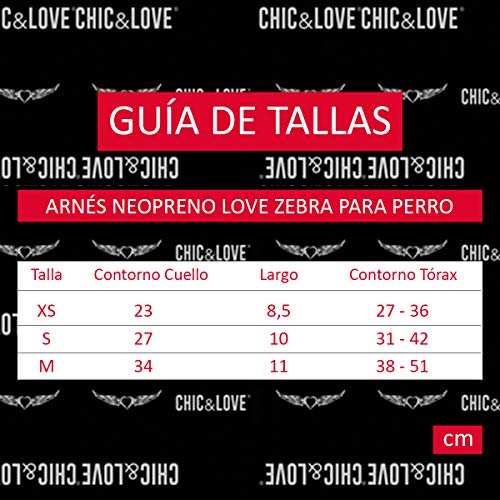 CYP BRANDS Chic & Love AR-04S-LC Arnés Neopreno Love Zebra, Talla S