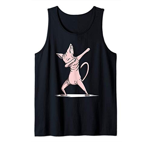 Dabbing Gato Esfinge Dab Dance Mascota Camiseta sin Mangas