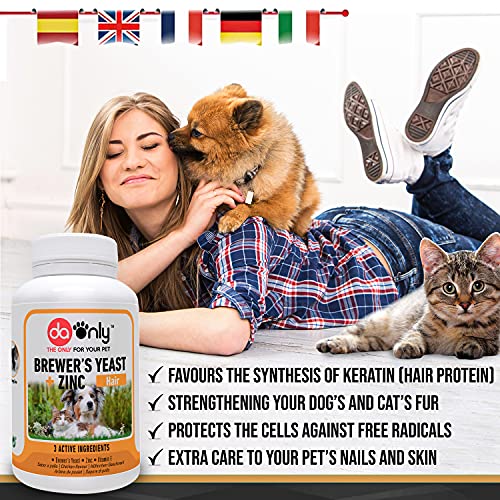 DAONLY Pack Ahorro 1 Levadura Cerveza Sabor a Pollo + 1 Guante para cepillar Perros y Gatos, Cuidado Total del Pelo de tu Mascota. Pack Ideal para el Cuidado del Pelo de tu Perro y Gato