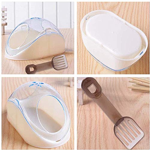 DBAILY Bañera de Arena de Hámster, 2pcs Baño de Arena Bañera para Mascotas Pequeñas Baño Sala de Plástico con Pala para Pequeños Animales Guinea Pig Hurón Gerbil Chinchilla