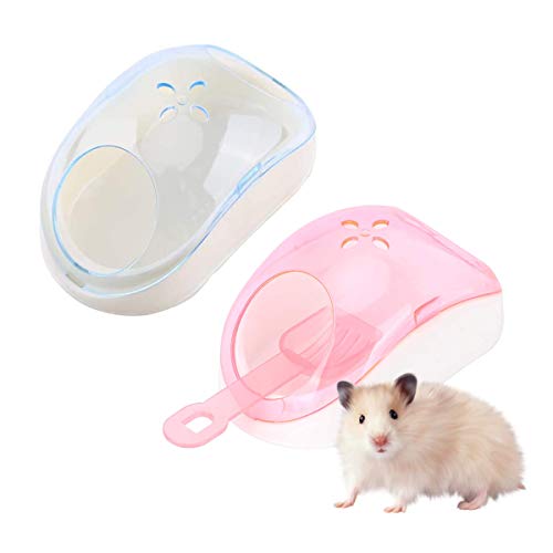 DBAILY Bañera de Arena de Hámster, 2pcs Baño de Arena Bañera para Mascotas Pequeñas Baño Sala de Plástico con Pala para Pequeños Animales Guinea Pig Hurón Gerbil Chinchilla