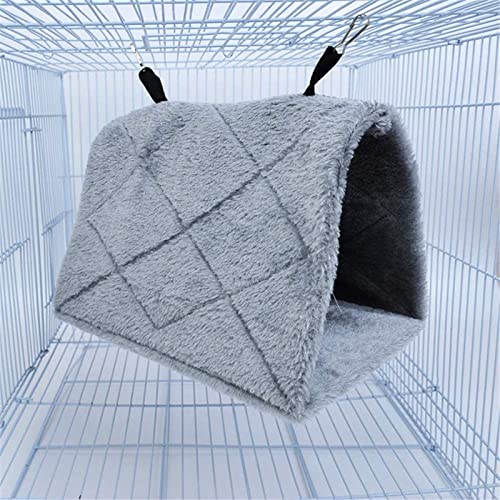 DC CLOUD Cama Hamster Jaulas para Agapornis Colgante de pájaro casa Mascotas Hamaca Budgie Juguetes Jaula para Mascotas Hamaca Pequeña Mascota Cama Gray,S