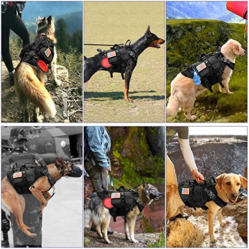 Ddcjc Duradero Nylon Perro Arnés Táctico Militar Trabajando Perro Chaleco No Tracción Entrenamiento Mascota Arneses Chaleco Comfortable (Color, Size : 55 to 80 cm)