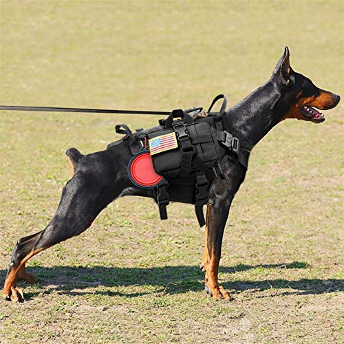 Ddcjc Duradero Nylon Perro Arnés Táctico Militar Trabajando Perro Chaleco No Tracción Entrenamiento Mascota Arneses Chaleco Comfortable (Color, Size : 55 to 80 cm)