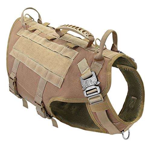 Ddcjc Duradero Nylon Perro Arnés Táctico Militar Trabajando Perro Chaleco No Tracción Entrenamiento Mascota Arneses Chaleco Comfortable (Color, Size : 55 to 80 cm)