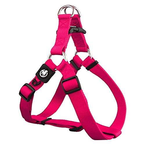 DDOXX Arnés Perro Step-In Nylon, Ajustable | Muchos Colores & Tamaños | para Perros Pequeño, Mediano y Grande | Accesorios Gato Cachorro | Rosado Pink, S