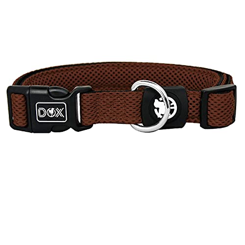 DDOXX Collar Perro Air Mesh, Ajustable, Acolchado | Muchos Colores & Tamaños | para Perros Pequeño, Mediano y Grande | Collares Accesorios Gato Cachorro | Marrón, S