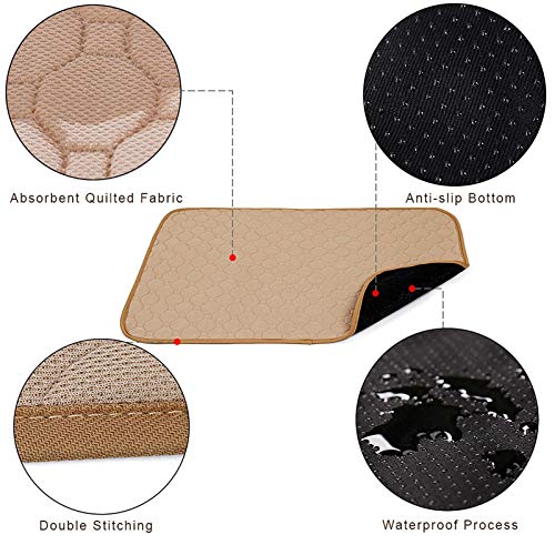 Decdeal - 2 alfombrillas de adiestramiento lavables para perro, gato, almohadillas de pipipi para perro, reutilizables, lavables y absorbentes, impermeables para perros, gatos, conejos