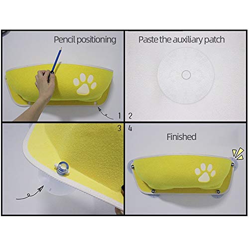 Decdeal Cama de Ventana para Gatos Cama Gato Colgante para Gato con Ventosas de Resistentes Cama de Gato Ventosa para Dormir Jugar Tomar el Sol y Descansar（Soportar hasta 20 kg）