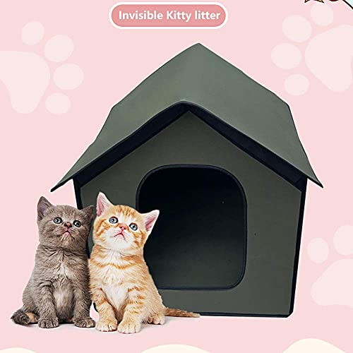 DEECOZY Casa impermeable para gatos, casa para perros, casa para gatos al aire libre, casa para perros a prueba de lluvia al aire libre, casa para gatos, tienda de campaña plegable para mascotas