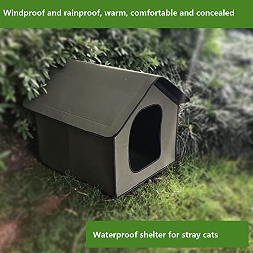 DEECOZY Casa impermeable para gatos, casa para perros, casa para gatos al aire libre, casa para perros a prueba de lluvia al aire libre, casa para gatos, tienda de campaña plegable para mascotas