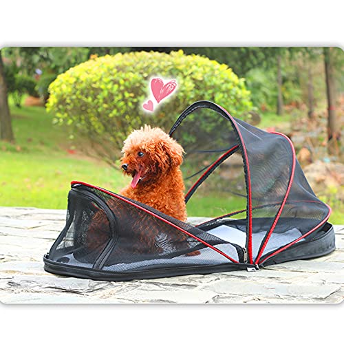 DFFng Jaula portátil para Mascotas al Aire Libre, Jaula para Gatos con Tienda desplegable, Perrera Plegable, cómoda Cubierta de Tela Lavable para Cachorros, con Bolsa de Transporte portátil