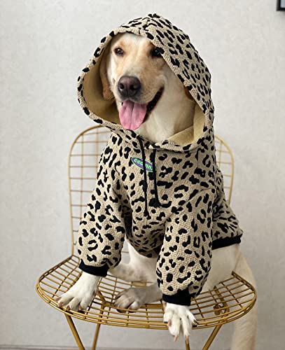 DHGTEP Abrigo para Perro Grande con Capucha Otoño Invierno Ropa Gruesa Caliente Labrador Doberman Suéter para Perro Bulldog Francés Chihuahua Pequeño Mediano Perro Grande (Color : Beige, Tamaño : 11)