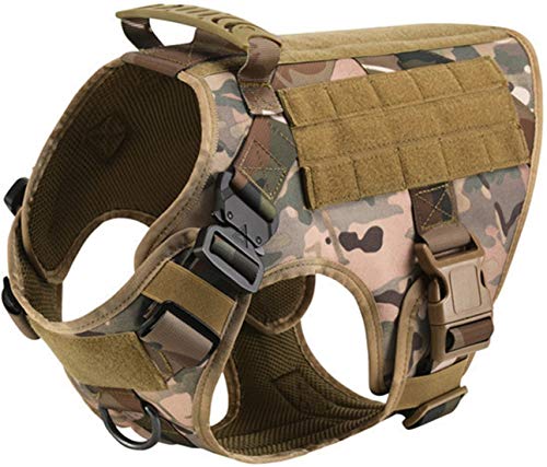 DHGTEP Arnés Anti Tirón para Perros Grandes Arnés Militar Táctico para Perros Pastor Alemán Doberman Labrador Producto de Entrenamiento para Perros de Servicio (Color : Multi-Colored, Size : S)