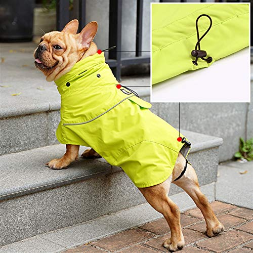 DHGTEP Chubasquero para Perros Protección para la Lluvia Gorra Extraíble Impermeable Abrigos para la Lluvia al Aire Libre para Perros Pequeños, Medianos y Grandes (Color : Yellow, Size : XS)