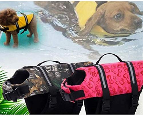 DHGTEP Traje Baño Seguridad para Perros Chalecos Salvavidas para la Piscina Playa Navegación, Chaleco de Flotación con Asa de Rescate Rayas Reflectantes (Color : Orange, Size : XL)