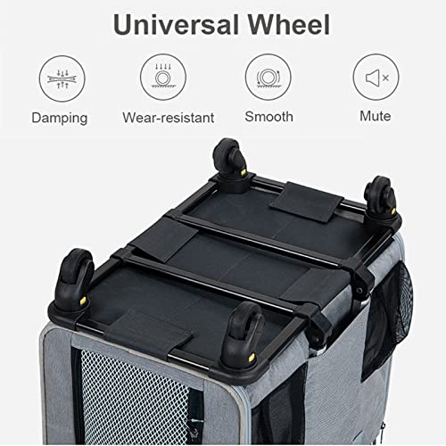 DHYBDZ Mochila transportadora para Perros con Ruedas, Bolsa de Viaje Plegable para Mascotas con Altura Ajustable, Maleta con Ruedas multifunción para Animales pequeños y medianos,B