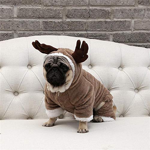 Disfraz De Invierno para Perro, Ropa para Perro Pug De Color Sólido, Cosplay, Ciervo, Oveja, Perro, Bulldog Francés, Abrigo para Cachorro De Navidad XL Oveja