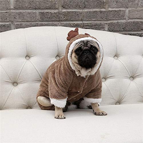 Disfraz De Invierno para Perro, Ropa para Perro Pug De Color Sólido, Cosplay, Ciervo, Oveja, Perro, Bulldog Francés, Abrigo para Cachorro De Navidad XL Oveja