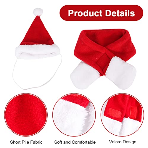 Disfraz de Navidad para Mascotas, 2 piezas de gorro de Navidad para mascotas y bufanda de Navidad, Sombrero Bufanda de Santa Navidad de Gato Perro, accesorios de disfraz de Papá Noel