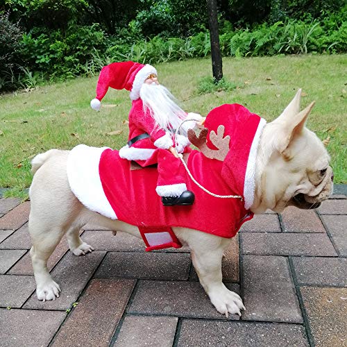 Disfraz de Papá Noel para Perro, de Bwoge, para Navidad, para Mascotas, Disfraces de Papá Noel, para Cosplay, Disfraces de Fiesta para Perros y Gatos, para Perros pequeños, medianos y Grandes