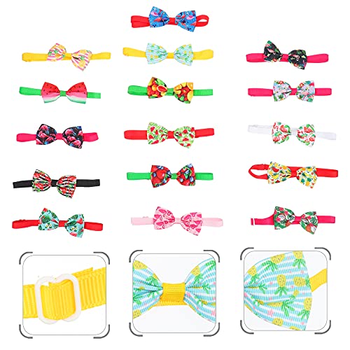 Disfraz de Perro 16pcs Fruit Flamingos Pet Bow Pie ​​Cuello Creativo Collar Bowknot Corbatas ( Estilo Mixto )