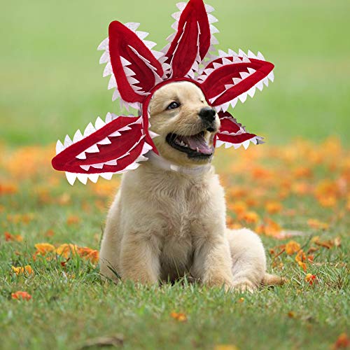 Disfraz de perro Demogorgon para cosplay de mascotas, gatos, cachorros, extraños, televisión, Halloween, decoración de tocado, diadema, accesorio para fiesta de Navidad, regalo rojo