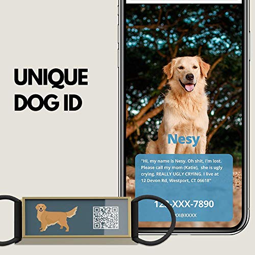 DISONTAG Placas para Perros,Placa para Perros Personalizadas,Placas para Mascotas,Placa De Identificacion Perros,18 Patrones Realistas, Pantalla De Información única | Modificable