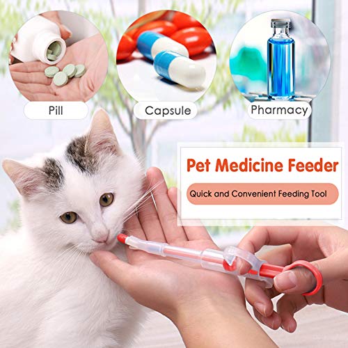 Dispensador de medicamentos para Mascotas, para Perro Mascota Gato Pastilla Tableta Jeringa Cabeza Redonda Cápsula Mascotas Píldora tabletas Herramienta de alimentación de píldoras (Verde)