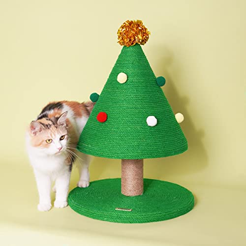 DIY Árbol De Navidad Cat Rasguño Publicar con Pelota De Colgando Juguete Adulto Gatos Adultos Condominio De Peluche Destino De Pet Pet Muebles Play Casa para Kitty Gatten, 1