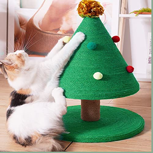 DIY Árbol De Navidad Cat Rasguño Publicar con Pelota De Colgando Juguete Adulto Gatos Adultos Condominio De Peluche Destino De Pet Pet Muebles Play Casa para Kitty Gatten, 1