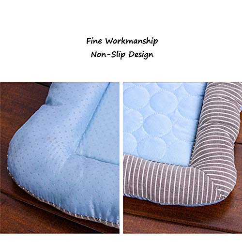 DjfLight Verano Guay Cama para Perros y Gatos de Seda la Perrera Hielo, Funda Lavable Sleeping Cozy Nest, canastillo pequeños Blandos Caseta Primera Calidad,Blue-L