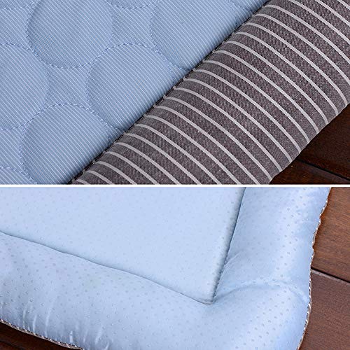 DjfLight Verano Guay Cama para Perros y Gatos de Seda la Perrera Hielo, Funda Lavable Sleeping Cozy Nest, canastillo pequeños Blandos Caseta Primera Calidad,Blue-L