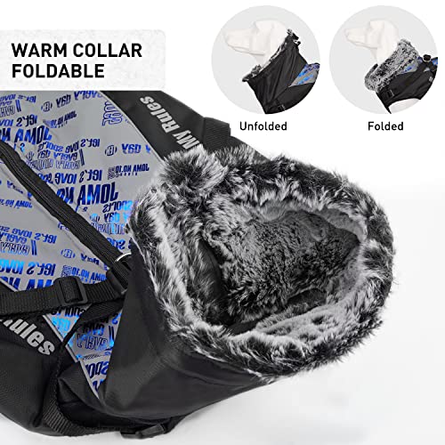 Dociote Abrigo para Perro con Arnes - Reflectante de Invierno Chaqueta Ropa con Forro Polar para Perros medianos y Grandes Azul Motivo 2XL